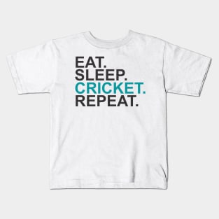 Eat Sleep Cricket Repeat Kids T-Shirt